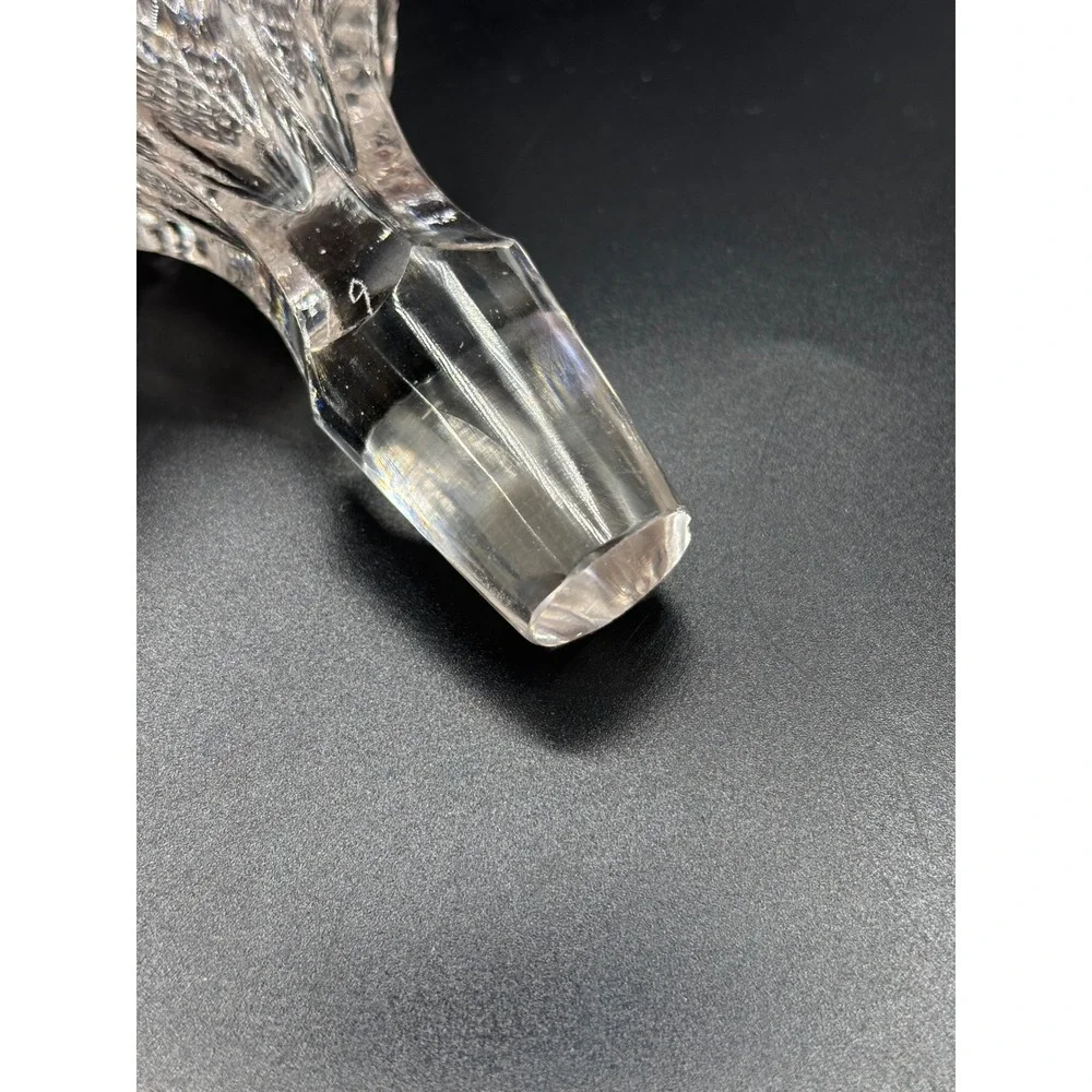 Vintage Cut Glass Decanter Stopper Diamond Point Pattern Replacement 5‎ Inch